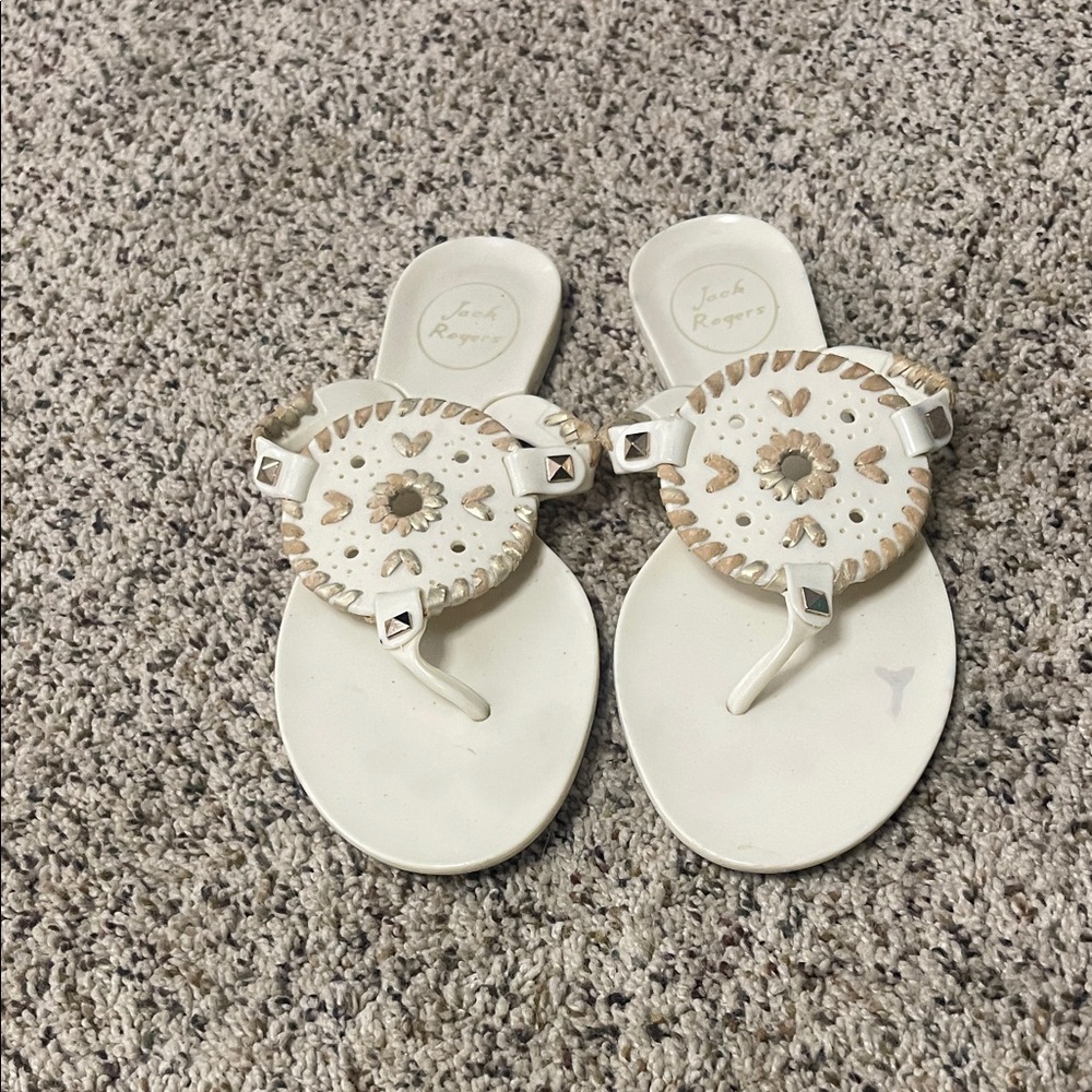 Jack Rogers Cream and Tan Sandals